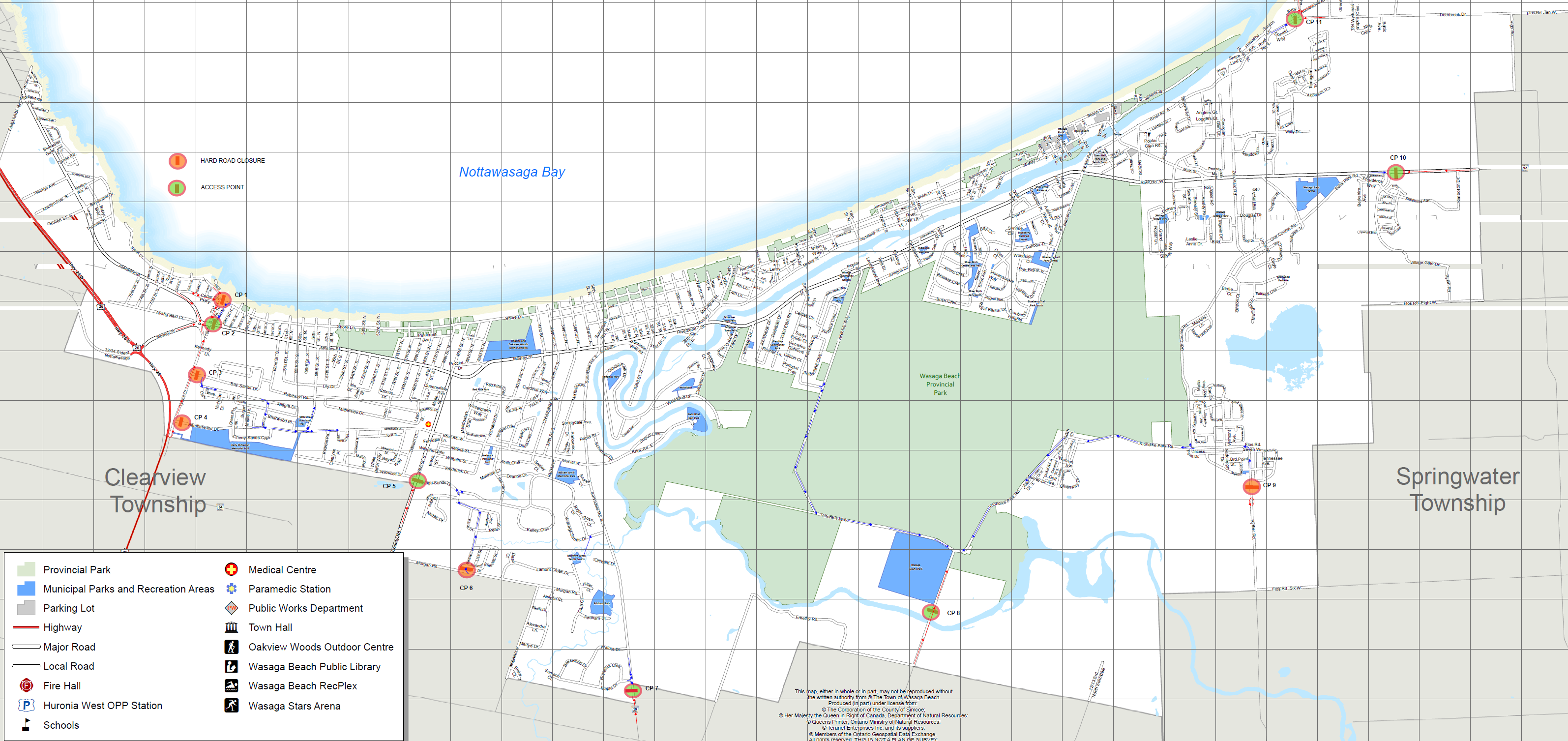 map outlining traffic diversions